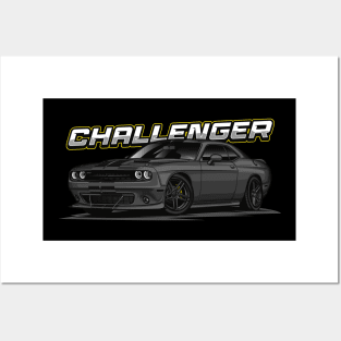 American Muscle Challenger (Gloss Pitch Black) Posters and Art